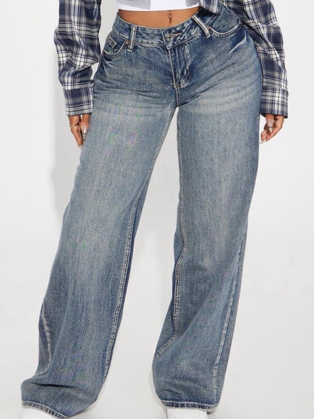 Fashion Nova Women's Straight Leg Jeans - Light Blue